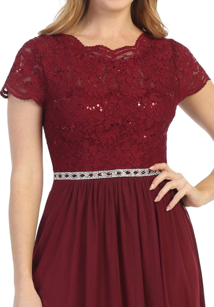 Celavie 6498 Short Semi Formal Dress Mid Length Sleeve