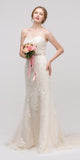 Sweetheart Neckline Fit and Flare Bridal Gown Embellished Waist