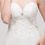 Sweetheart Neck Embellished Bodice Mermaid Wedding Gown Off White