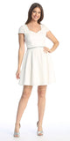 Celavie 6576-S Short A-Line Dress with Short Sleeves