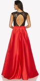 Red Sleeveless Floor Length Quinceanera Dress with Keyhole Back