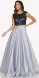 Silver Sleeveless Floor Length Quinceanera Dress with Keyhole Back