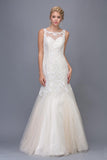 Illusion Mermaid Lace Wedding Gown Ivory/Champagne