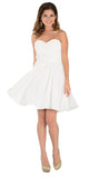Strapless Chiffon Short Off White Bridesmaid Dress Knee Length