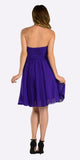 Strapless Chiffon Short Purple Bridesmaid Dress Knee Length Back View