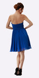 Strapless Chiffon Short Royal Blue Bridesmaid Dress Knee Length Back View