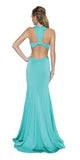 Jade Floor Length Prom Dress with Cut-Out