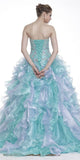 Cinderella Divine 6799 Poofy Aqua/Purple Quinceanera Gown