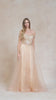 Juliet 287 Long Off the Shoulder Beaded Top A-Line Prom Dress