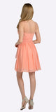 Poly USA 7006 Short Sleeveless Chiffon Bridesmaid Dress Light Coral Illusion Neck Back View