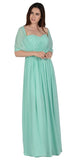 Poly USA 7156 - Long Convertible Chiffon Dress Mint 10 Different Looks
