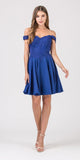Eureka Fashion 7300 Off-Shoulder Short Homecoming Party Dress Royal Blue