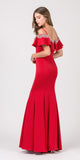 Eureka Fashion 7333 Embellished Cold-Shoulder Long Prom Dress Red