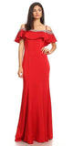 Embellished Cold-Shoulder Long Prom Dress Red