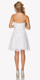 Strapless Ruched Bodice Homecoming Short Dress White