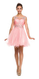 Cap Sleeve Baby Doll Dress Blush Short A Line Poofy Tulle Back