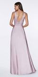 Cinderella Divine 7469 Sexy Long Prom Dress Dark Mauve Evening Satin Gown Back View