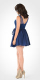 Illusion Lace Bodice Sleeveless Homecoming Short Dress Navy Blue - DiscountDressShop