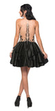Juliet 760 Embellished Bodice Layered Skirt Short Prom Dress Black