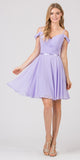 Cold-Shoulder Short Homecoming Dress Lilac
