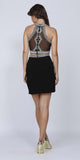 Black Halter Two-Piece Homecoming Dress Sheer Beaded Back