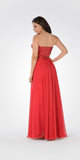 Red Sweetheart Neck Sequined Bodice Long Formal Dress