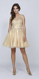 CLEARANCE - Juliet 776 Sequins Embellished Bodice Illusion Short Dress (Size M)