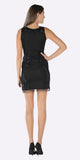 Poly USA 7838 Scoop Neck Sleeveless Sequins Mini Party Dress Black Back View