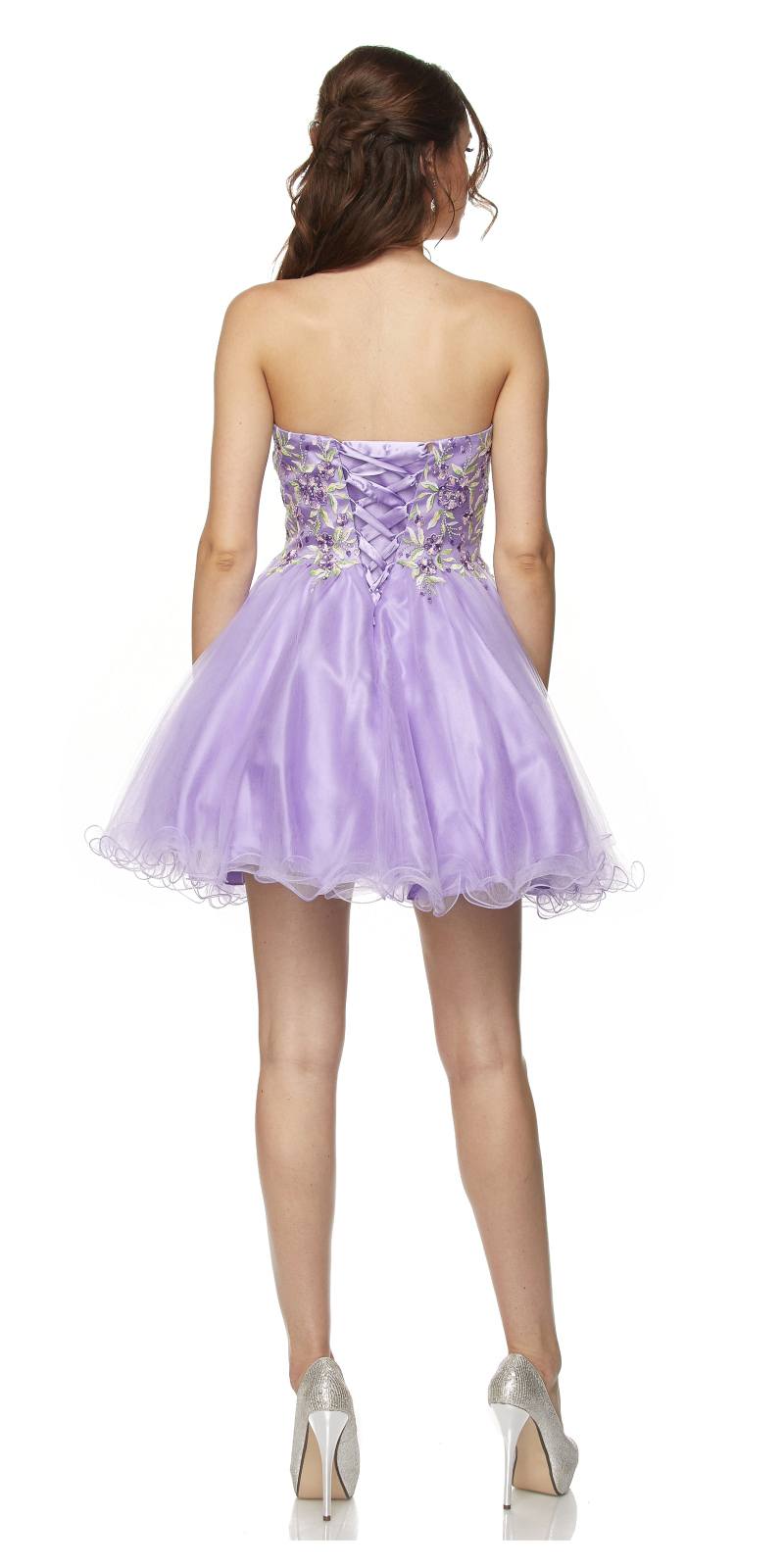Juliet 788 Embroidered Bodice Corset Back Sweet Sixteen Dress Lilac