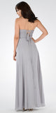 Sweetheart Strapless Ruched Bodice Lace Up Back Long Bridesmaids Dress Gray