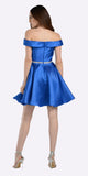 Royal Blue Off Shoulder A-Line Short Homecoming Dress 