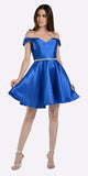 Royal Blue Off Shoulder A-Line Short Homecoming Dress 