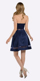 A-line Strapless Homecoming Dress Sweetheart Neckline Navy Blue