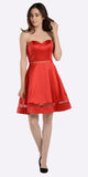 A-line Strapless Homecoming Dress Sweetheart Neckline Red