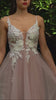Cinderella Divine CB075 Long Floral A-Line Tulle Gown