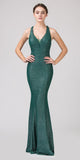 Eureka Fashion 8010 Hunter Green V-Neck Mermaid Long Prom Dress Strappy Back