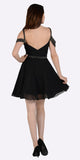 Sweetheart Neck Cold Shoulder Short Homecoming Dress Black