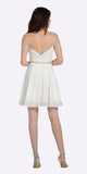 Sweetheart Neck Cold Shoulder Short Homecoming Dress Off White