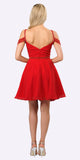 Sweetheart Neck Cold Shoulder Short Homecoming Dress Red