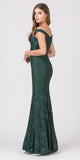 Eureka Fashion 8050 Hunter Green Mermaid Style Long Formal Dress Off Shoulder