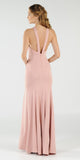 Mauve Keyhole Bodice Fit and Flare Long Formal Dress