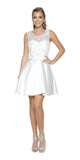 Off White Homecoming Short Dress Lace-Up Back Satin Skirt
