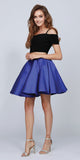 Short Cold-Shoulder Homecoming Two-Piece Dress Royal Blue