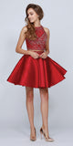 Burgundy Two-Piece Homecoming Short Dress Cut-Out Back
