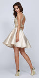 Champagne Two-Piece Homecoming Short Dress Cut-Out Back