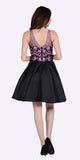 Embroidered Illusion Bodice Homecoming Short Dress Mauve