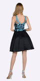 Embroidered Illusion Bodice Homecoming Short Dress Teal