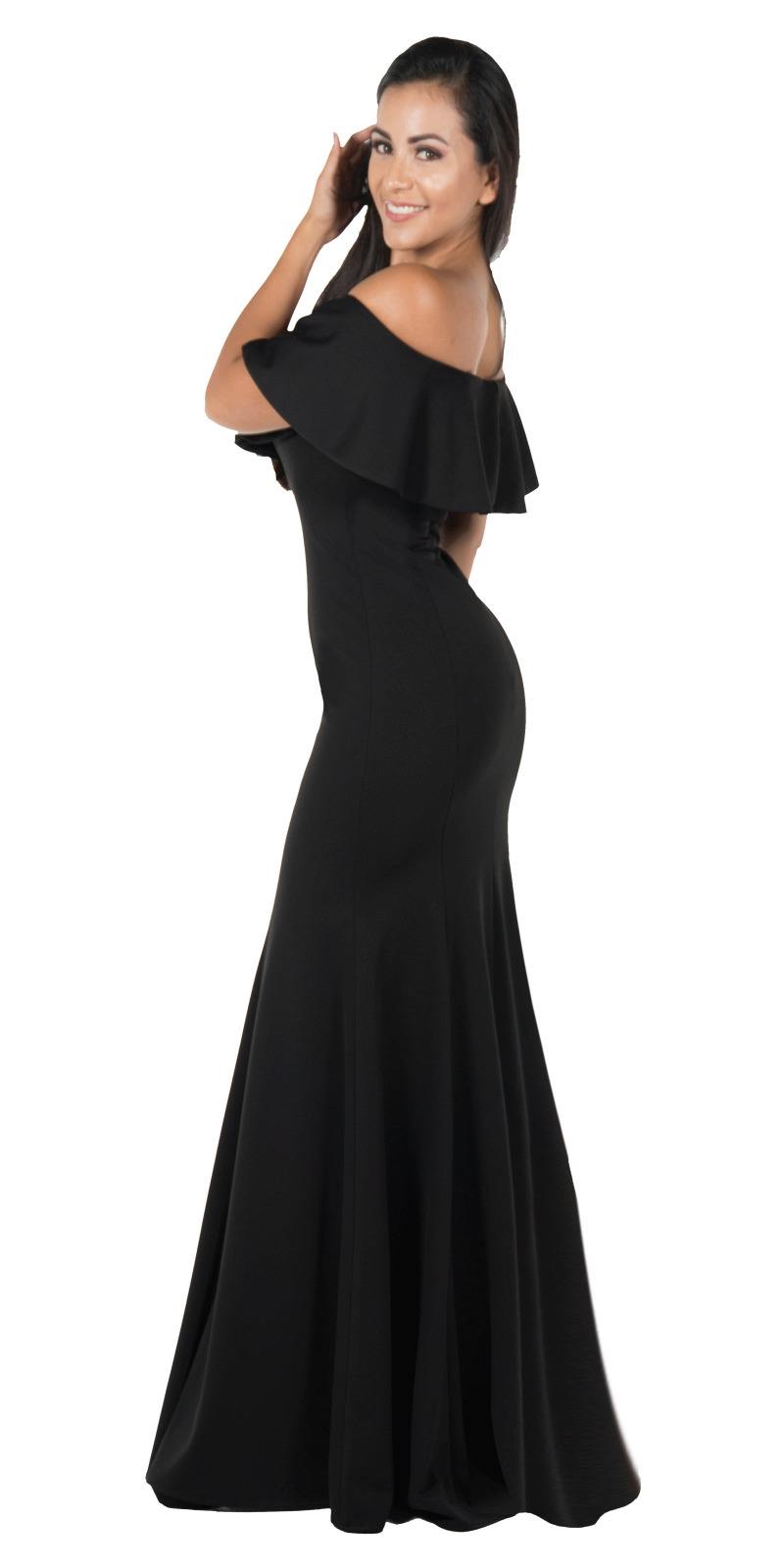 Black Off-the-Shoulder Mermaid Long Formal Dress