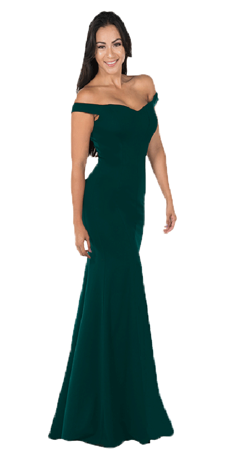 Green Off-the-Shoulder Mermaid Long Prom Dress