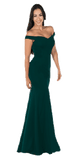 Green Off-the-Shoulder Mermaid Long Prom Dress